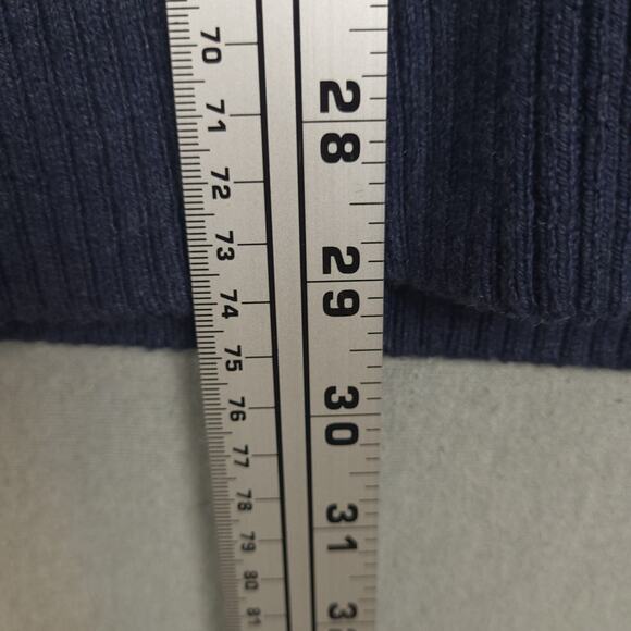 Banana Republic Men's Wool Pullover Sweater Sz Large 1/4 Button Ribbed Mock Neck - Picture 7 of 9